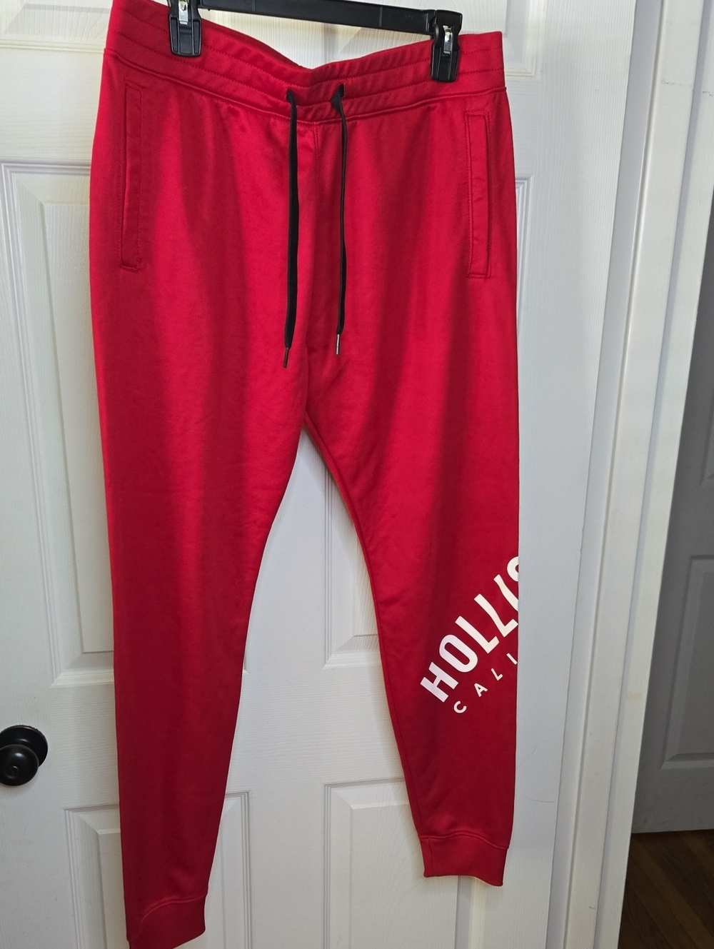 Hollister Red Jogger Sweatpants with Drawstring